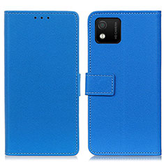 Leather Case Stands Flip Cover Holder M08L for Wiko Y52 Blue