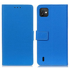 Leather Case Stands Flip Cover Holder M08L for Wiko Y82 Blue