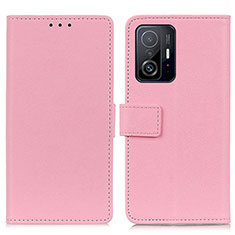 Leather Case Stands Flip Cover Holder M08L for Xiaomi Mi 11T 5G Pink