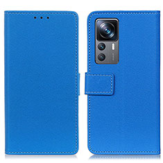 Leather Case Stands Flip Cover Holder M08L for Xiaomi Mi 12T Pro 5G Blue