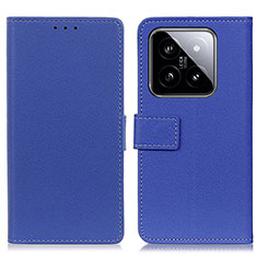 Leather Case Stands Flip Cover Holder M08L for Xiaomi Mi 14 Pro 5G Blue