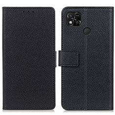 Leather Case Stands Flip Cover Holder M08L for Xiaomi POCO C31 Black