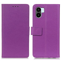 Leather Case Stands Flip Cover Holder M08L for Xiaomi Poco C50 Purple