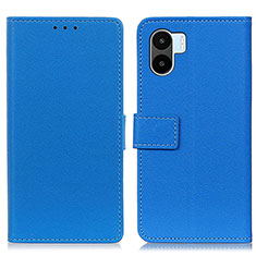 Leather Case Stands Flip Cover Holder M08L for Xiaomi Poco C51 Blue