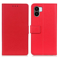 Leather Case Stands Flip Cover Holder M08L for Xiaomi Poco C51 Red