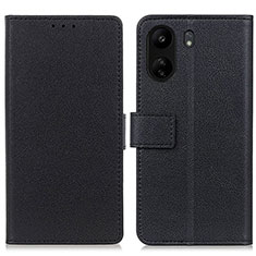 Leather Case Stands Flip Cover Holder M08L for Xiaomi Poco C65 Black