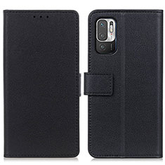 Leather Case Stands Flip Cover Holder M08L for Xiaomi POCO M3 Pro 5G Black