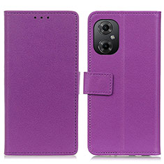 Leather Case Stands Flip Cover Holder M08L for Xiaomi Poco M4 5G Purple