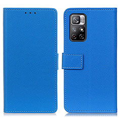 Leather Case Stands Flip Cover Holder M08L for Xiaomi Poco M4 Pro 5G Blue