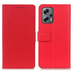 Leather Case Stands Flip Cover Holder M08L for Xiaomi Poco X4 GT 5G Red