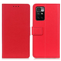 Leather Case Stands Flip Cover Holder M08L for Xiaomi Redmi 10 (2022) Red