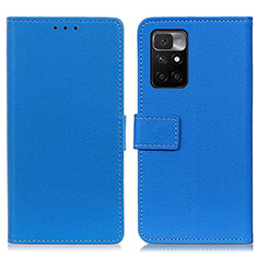 Leather Case Stands Flip Cover Holder M08L for Xiaomi Redmi 10 4G Blue