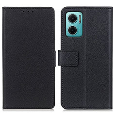 Leather Case Stands Flip Cover Holder M08L for Xiaomi Redmi 10 5G Black