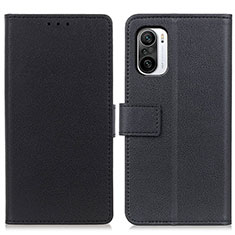 Leather Case Stands Flip Cover Holder M08L for Xiaomi Redmi K40 5G Black