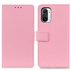 Leather Case Stands Flip Cover Holder M08L for Xiaomi Redmi K40 Pro 5G Pink