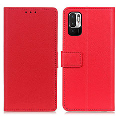 Leather Case Stands Flip Cover Holder M08L for Xiaomi Redmi Note 10 JE 5G Red