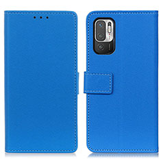 Leather Case Stands Flip Cover Holder M08L for Xiaomi Redmi Note 10T 5G Blue