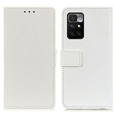 Leather Case Stands Flip Cover Holder M08L for Xiaomi Redmi Note 11 4G (2021) White