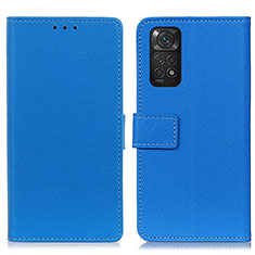 Leather Case Stands Flip Cover Holder M08L for Xiaomi Redmi Note 11 4G (2022) Blue