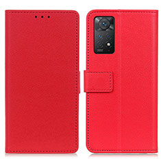 Leather Case Stands Flip Cover Holder M08L for Xiaomi Redmi Note 11 Pro 4G Red