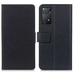 Leather Case Stands Flip Cover Holder M08L for Xiaomi Redmi Note 11 Pro 5G Black