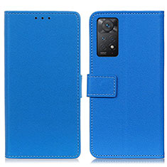 Leather Case Stands Flip Cover Holder M08L for Xiaomi Redmi Note 11 Pro 5G Blue