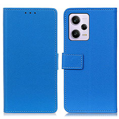 Leather Case Stands Flip Cover Holder M08L for Xiaomi Redmi Note 12 Pro 5G Blue