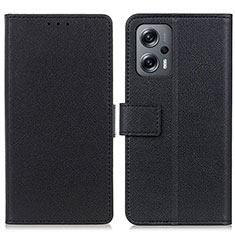 Leather Case Stands Flip Cover Holder M08L for Xiaomi Redmi Note 12T Pro 5G Black