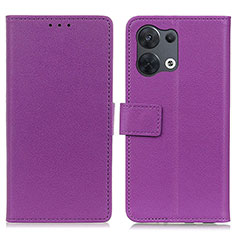 Leather Case Stands Flip Cover Holder M08L for Xiaomi Redmi Note 13 Pro 5G Purple