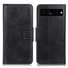 Leather Case Stands Flip Cover Holder M09L for Google Pixel 7 Pro 5G Black