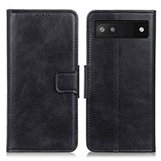 Leather Case Stands Flip Cover Holder M09L for Google Pixel 7a 5G Black
