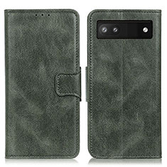Leather Case Stands Flip Cover Holder M09L for Google Pixel 7a 5G Green