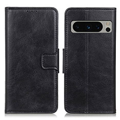 Leather Case Stands Flip Cover Holder M09L for Google Pixel 8 Pro 5G Black