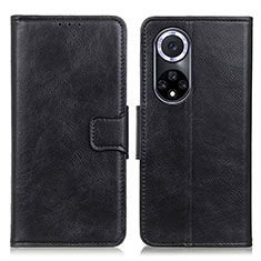 Leather Case Stands Flip Cover Holder M09L for Huawei Honor 50 5G Black