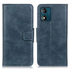 Leather Case Stands Flip Cover Holder M09L for Motorola Moto E13 Blue