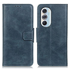 Leather Case Stands Flip Cover Holder M09L for Motorola Moto Edge 30 Pro 5G Blue