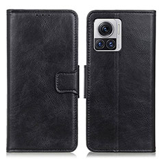 Leather Case Stands Flip Cover Holder M09L for Motorola Moto Edge 30 Ultra 5G Black