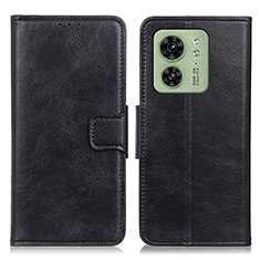 Leather Case Stands Flip Cover Holder M09L for Motorola Moto Edge 40 5G Black