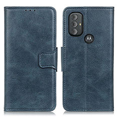 Leather Case Stands Flip Cover Holder M09L for Motorola Moto G Play (2023) Blue