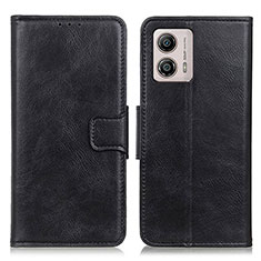 Leather Case Stands Flip Cover Holder M09L for Motorola Moto G53 5G Black