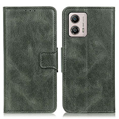 Leather Case Stands Flip Cover Holder M09L for Motorola Moto G53 5G Green