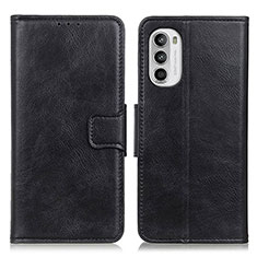 Leather Case Stands Flip Cover Holder M09L for Motorola Moto G71s 5G Black