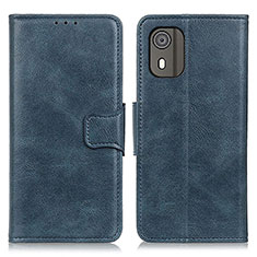 Leather Case Stands Flip Cover Holder M09L for Nokia C02 Blue