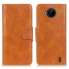 Leather Case Stands Flip Cover Holder M09L for Nokia C20 Plus Brown