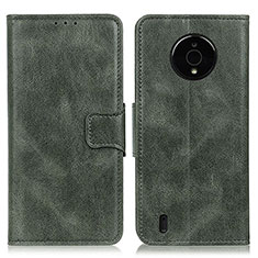 Leather Case Stands Flip Cover Holder M09L for Nokia C200 Green