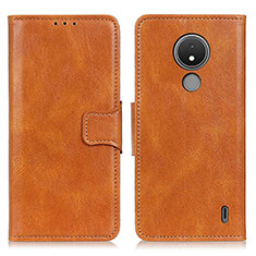 Leather Case Stands Flip Cover Holder M09L for Nokia C21 Brown