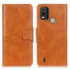 Leather Case Stands Flip Cover Holder M09L for Nokia C21 Plus Brown