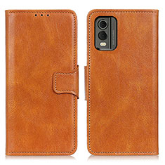 Leather Case Stands Flip Cover Holder M09L for Nokia C32 Brown