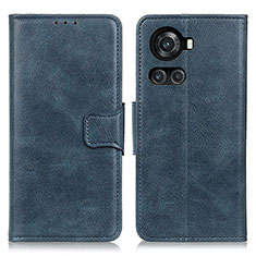 Leather Case Stands Flip Cover Holder M09L for OnePlus 10R 5G Blue