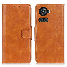 Leather Case Stands Flip Cover Holder M09L for OnePlus Ace 5G Brown